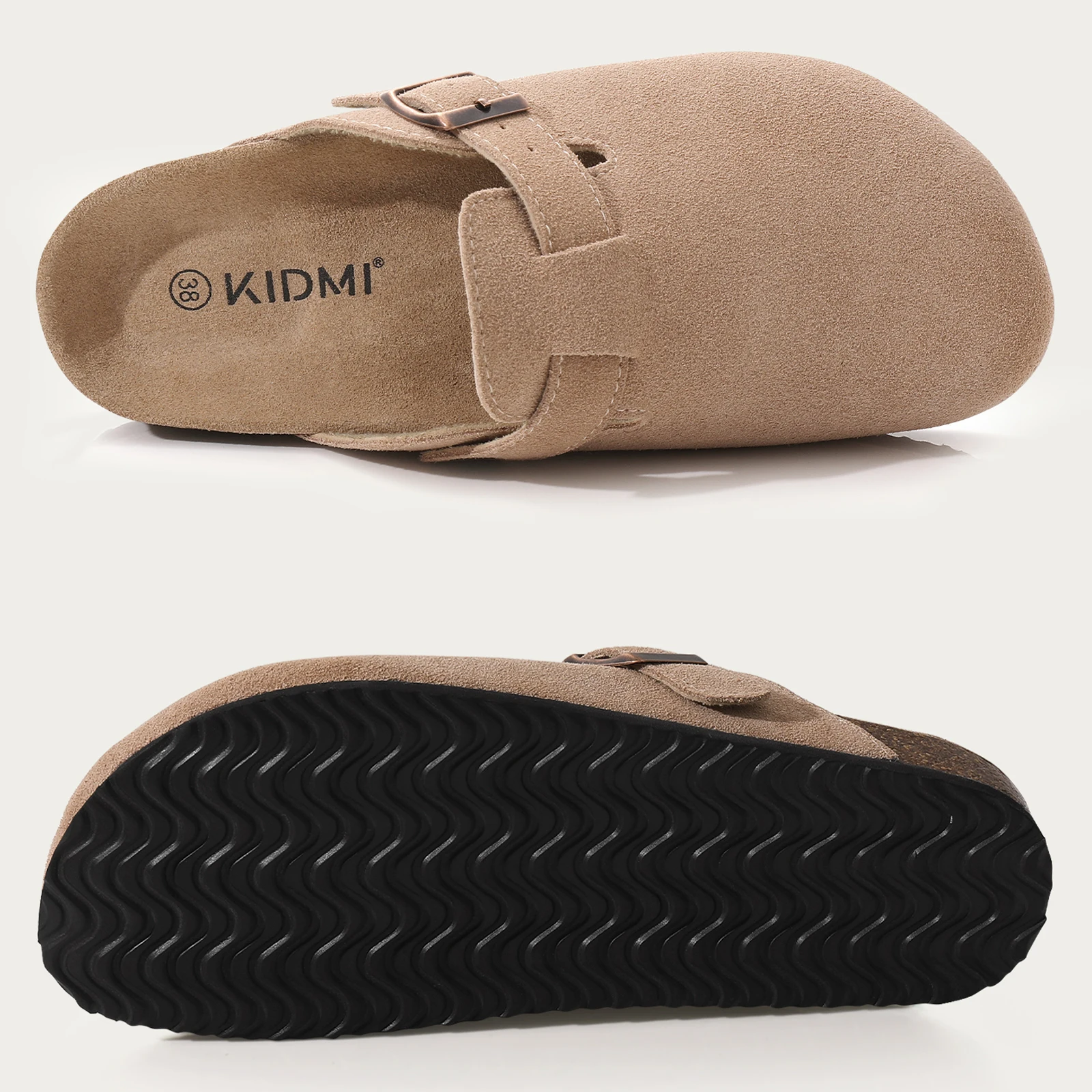 CUSHIONAIRE Zoccolo con Plantare da Donna in Vera Pelle Clay con Imbottitura +Comfort, Taupe 37 EU CUSHIONAIRE Zoccolo con Plantare da Donna in Vera Pelle Clay con Imbottitura +Comfort, Taupe 37 EU