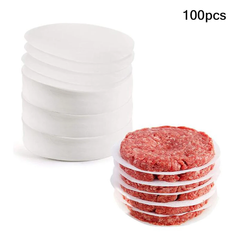 11CM Round Hamburger Pressure Meat Paper Oil Blotting Kitchen Tool 100Pcs