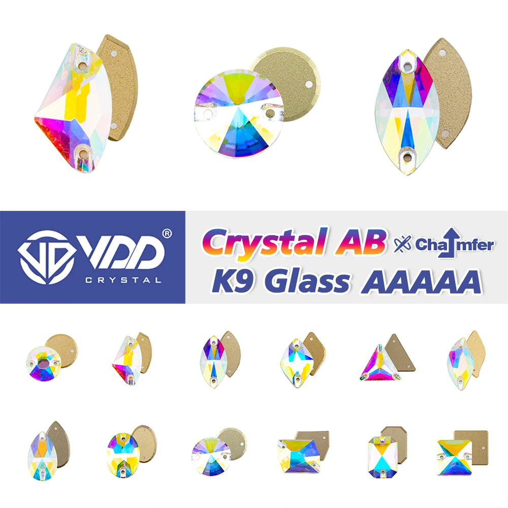 VDD S255 크리스탈 AB AAAAA 최고 품질 K9 유리 라인 석에 바느질..