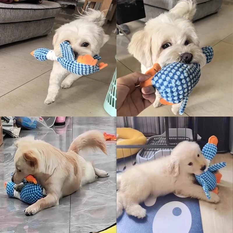 Plush Goose Dog Toy - Chew  Squeak Toy for Small to Large Dogs and Cats