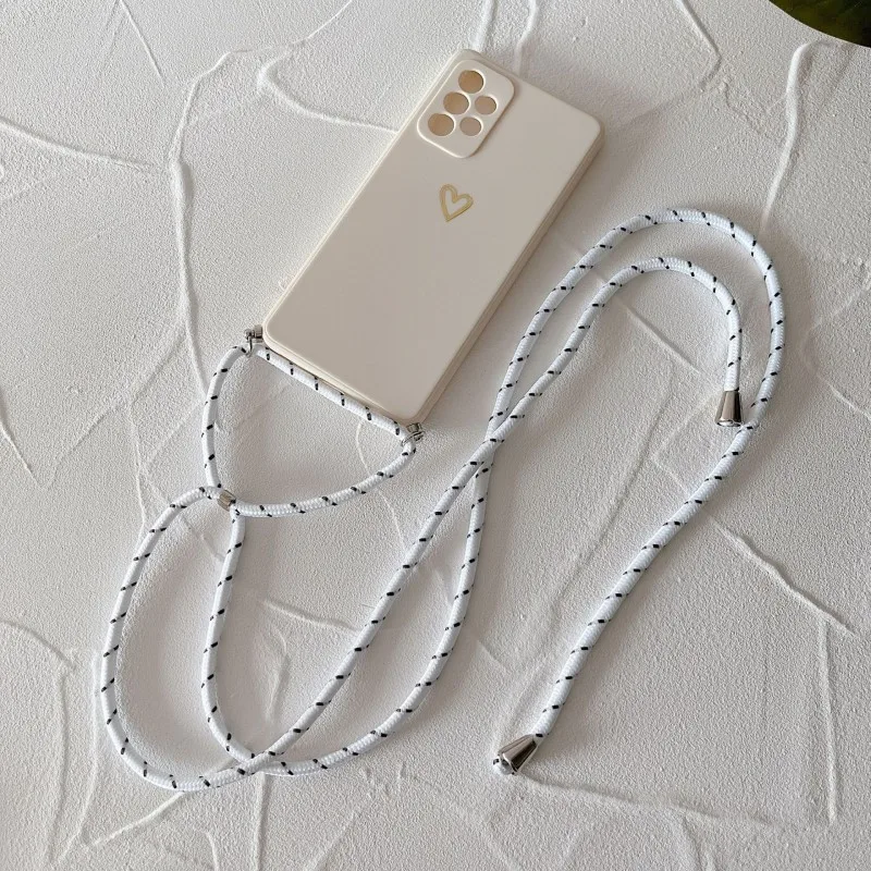 Lanyard Love Shockproof Silicone Crossbody Phone Case with Neck Cord Strap