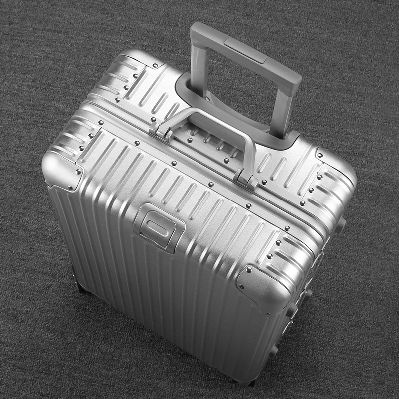 PLUENLI Luggage Case Men Universal Wheel Aluminum Magnesium Trolley Case Large Capacity Wearproof Women Travel Boarding Suitcase