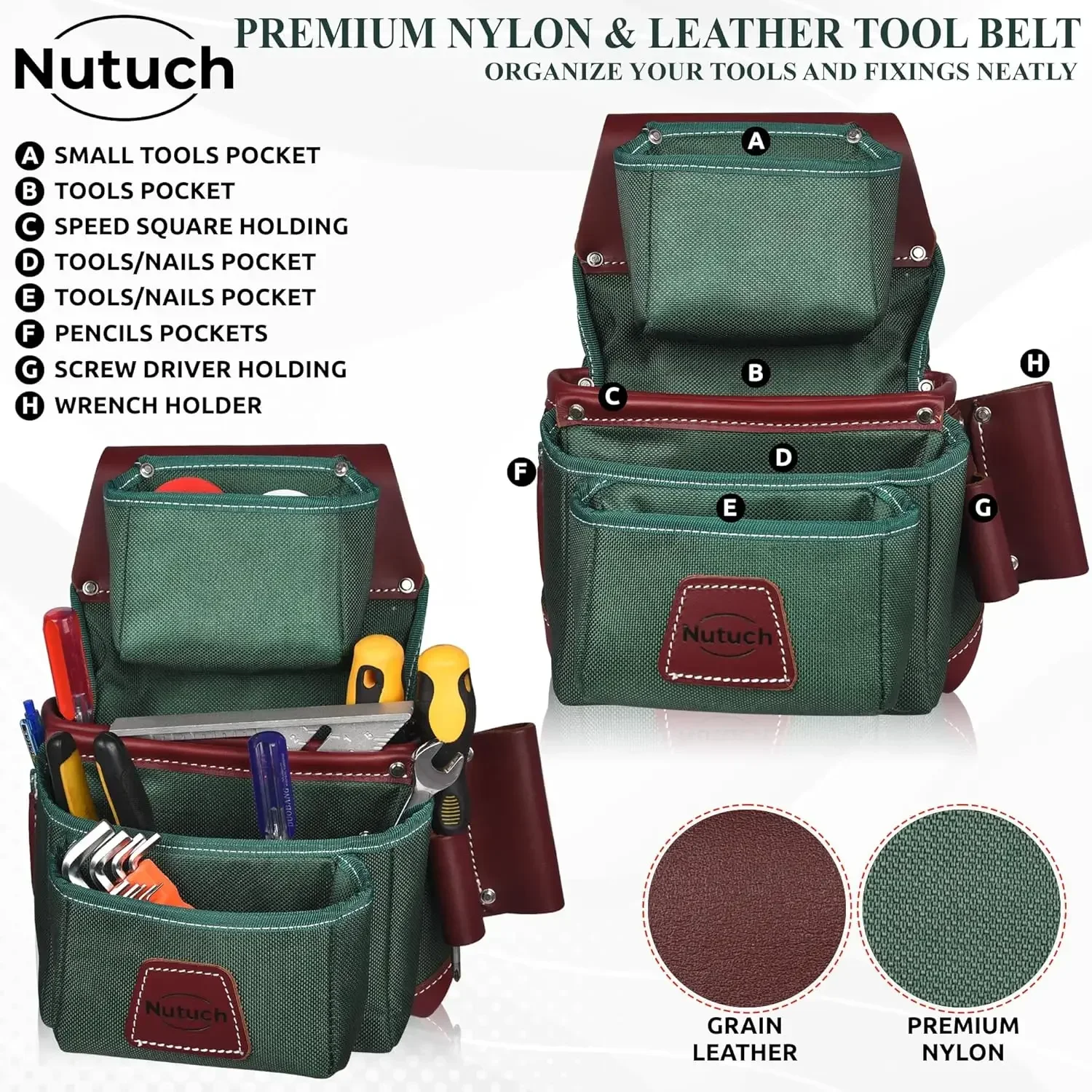 and Leather Belt Nylon lPouch Carpenter Belt Construction Framers Electrician  Belts Drywall 2