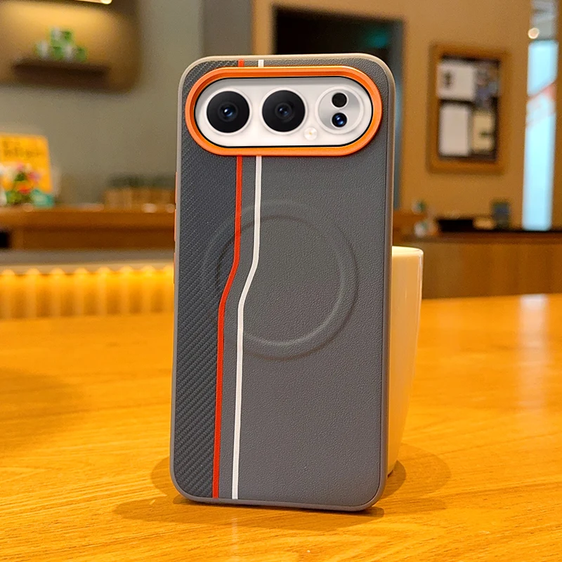 Luxury Color Block PU Leather Magnetic Phone Case, Ultra-Thin and Shockproof