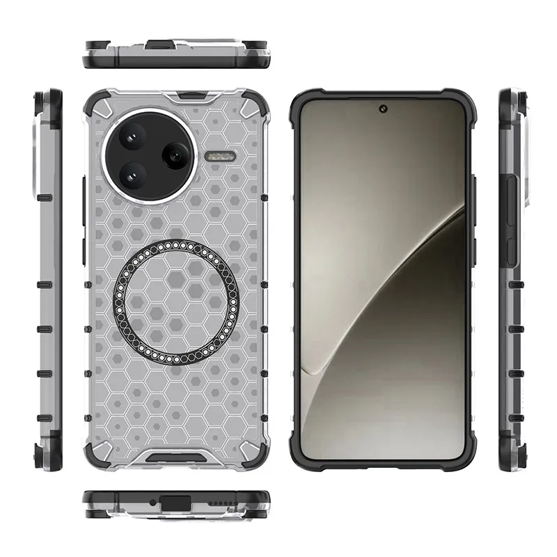 Magnetic Shockproof Clear Phone Case with Air-Cushion Protection