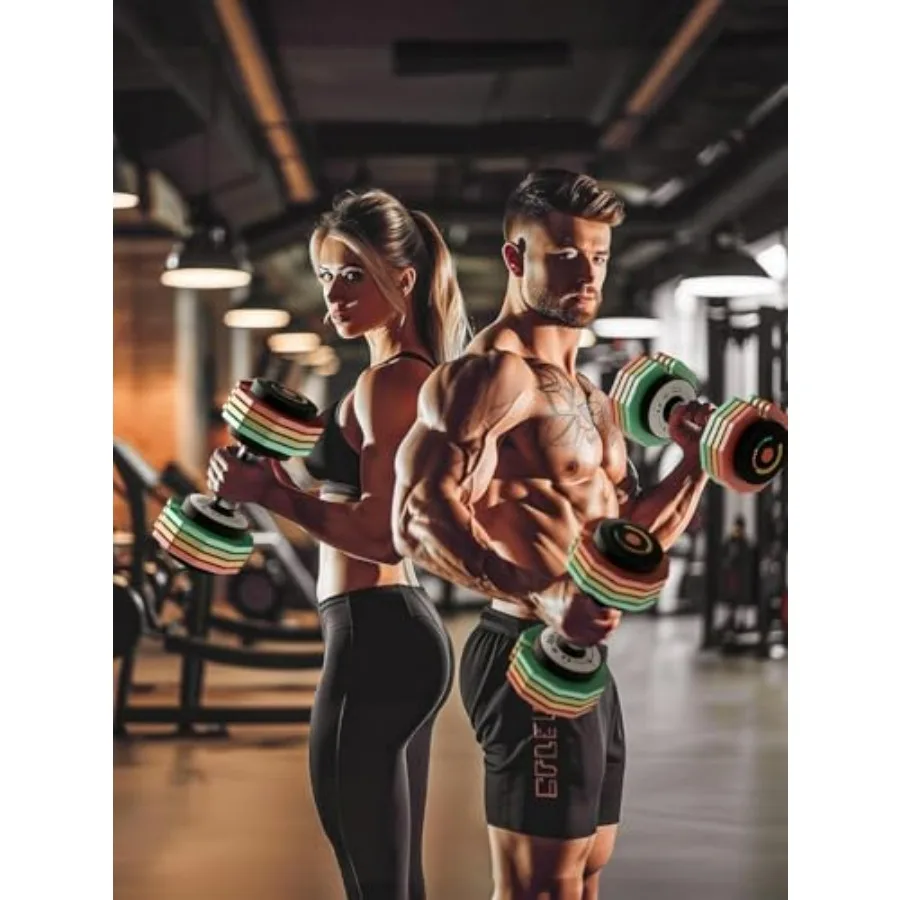 Adjustable Dumbbells Set 12.5LB 22.5LB Pair 1Sec Fast Adjustable 5 Weights by Turning Handle Premium Comfort Nonslip Metal Dumb