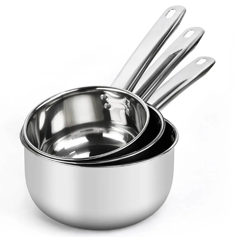 Stainless Steel Pan Pot Thickening Non-stick Suop Pan with Handle Milk Pot Hot Household Cooking Tools Kitchen Utensils stainless steel saucepan