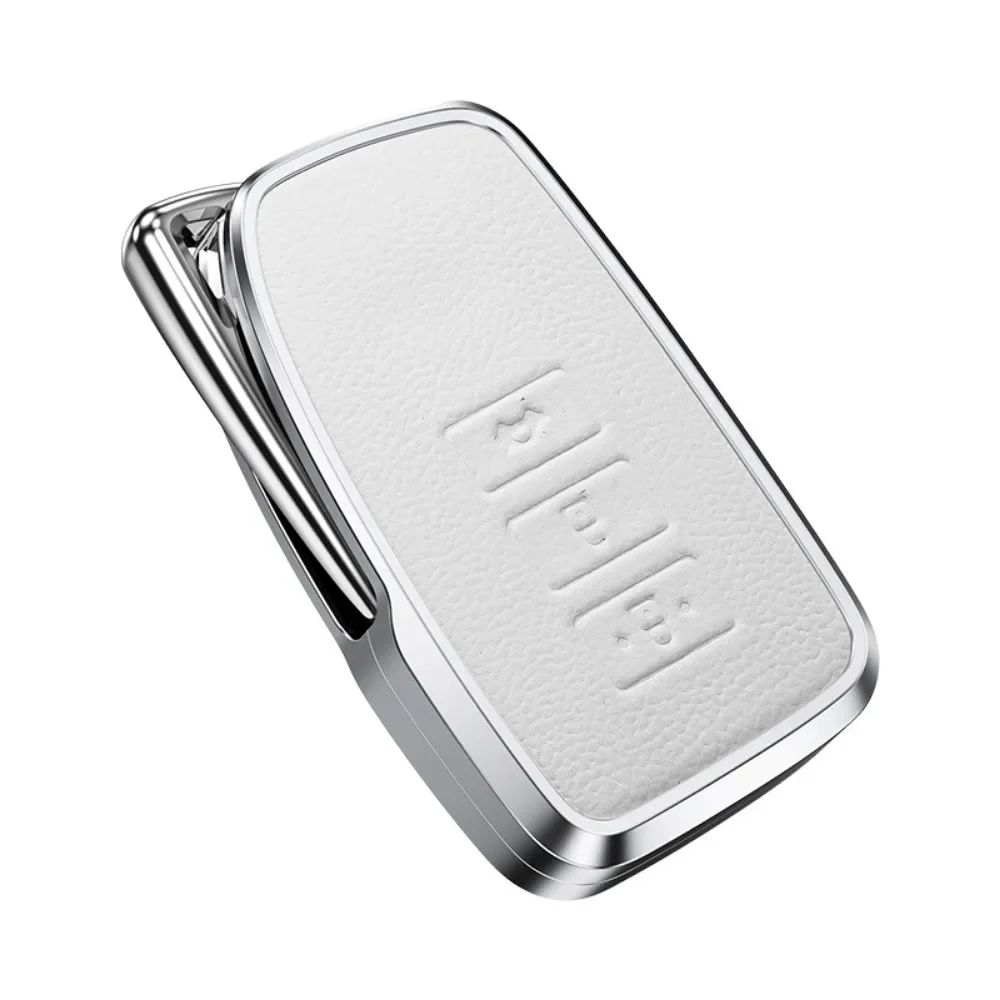 Premium Alloy Leather Car Key Case Cover - 3 Button Styling Accessory