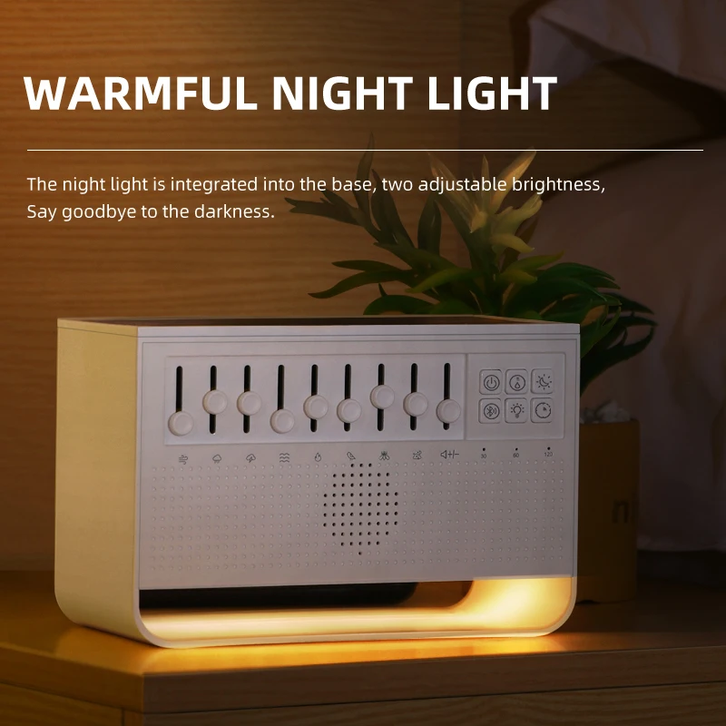 Portable Sleep Aid Bluetooth Speaker White Noise Music Box Soundbar Simulated Flame Humidifier Fragrance Diffuser Sleep Timer
