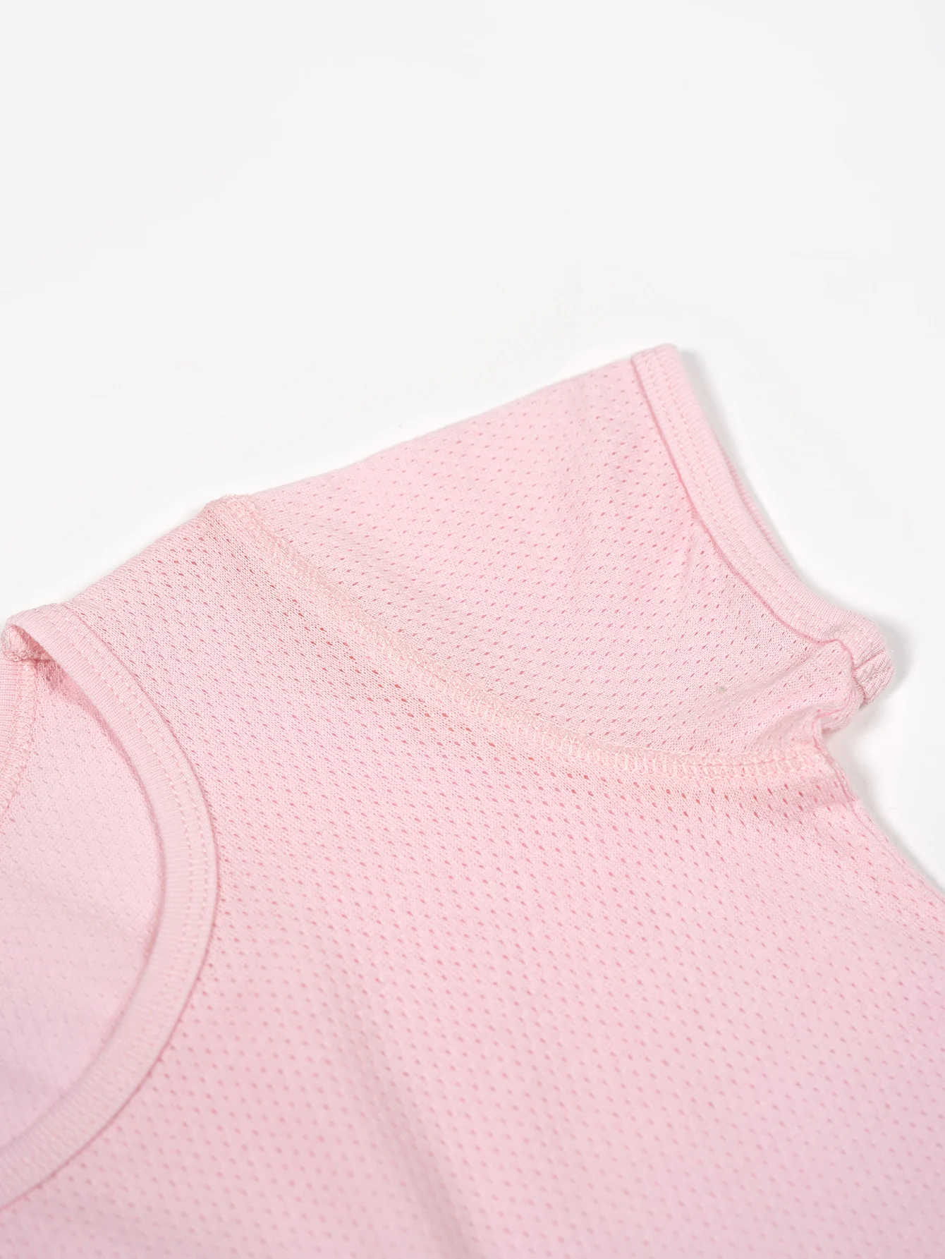 Children's Short sleeved 2024 Summer Girls Pink T-shirt Cotton Breathable Mesh Short sleeved Shirt Girl Thin Solid Color T-shirt 4