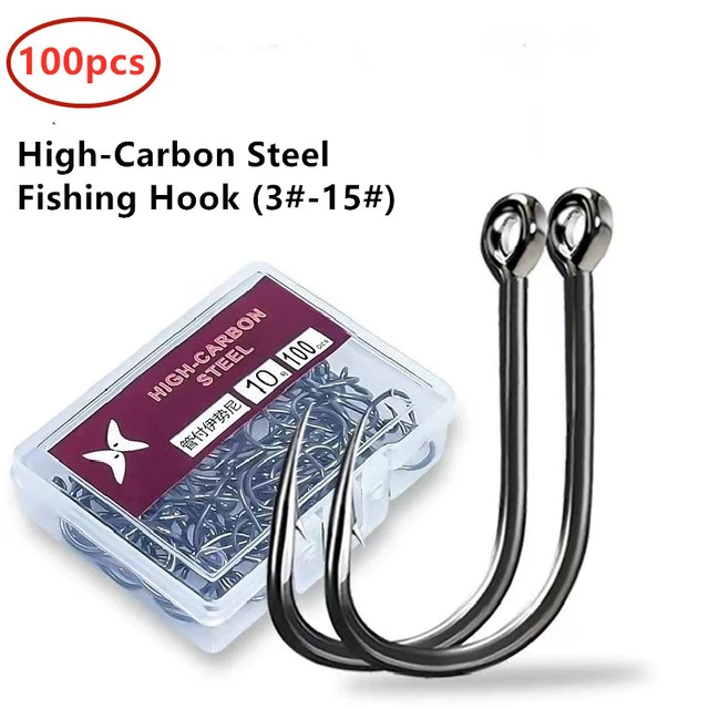 1 Box High Carbon Steel Circle Fishing Hooks Freshwater Fishhook Hole  Strong Carp Fish Tackle High Quality Fishing Hooks set
