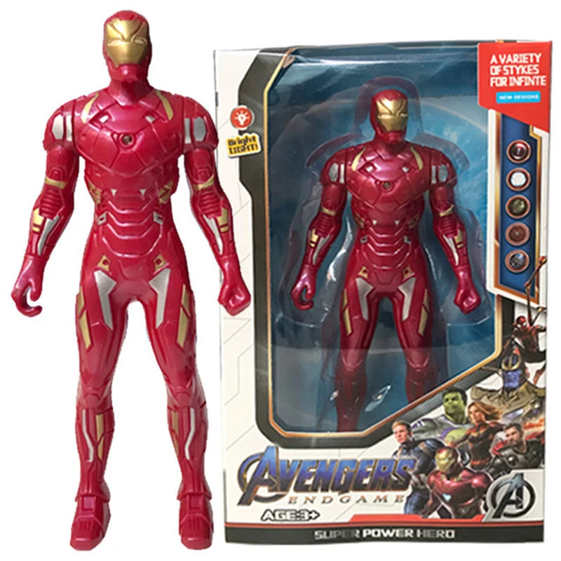 Marvel Spider Man Model Kit Hulk Iron Man Anime Toys PVC Activity Splices Luminous Doll Series Boy Children Birthday Gift