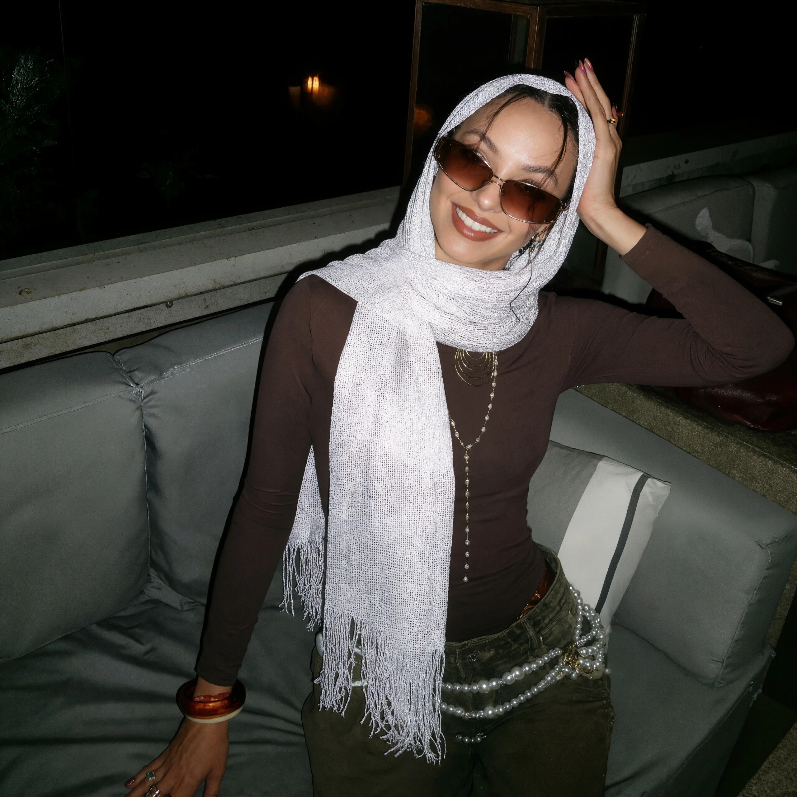 2026 Neue Mode Sommer Damen Einfarbiger Strand-Schal Seidenschals Stirnband Damen-Kopftuch Wickel Sonnenschutz Hijab – Detail 9