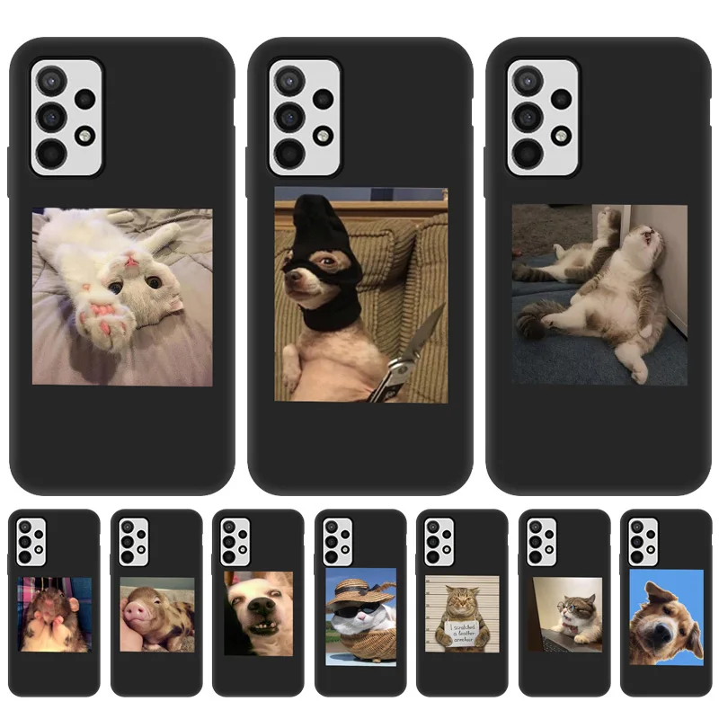 Custodia A32 4G Per Samsung A52S 5G Custodia Samsung Galaxy A54 A33 A51 S20 Fe S22 Ultra S23 S21 Ultra A32 A12 A52 Cover Funny Animal