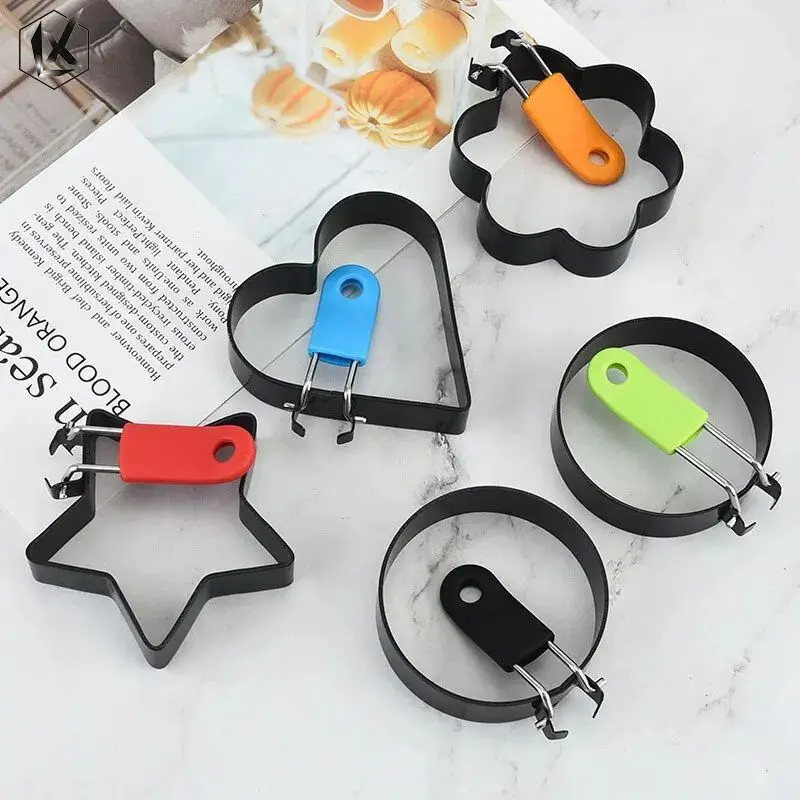 5pc Portable Non-Stick Omelet Ring for Eggs Pancakes-Perfect for Indoor Breakfast Sandwiches and Burgers-Kitchen Accessory