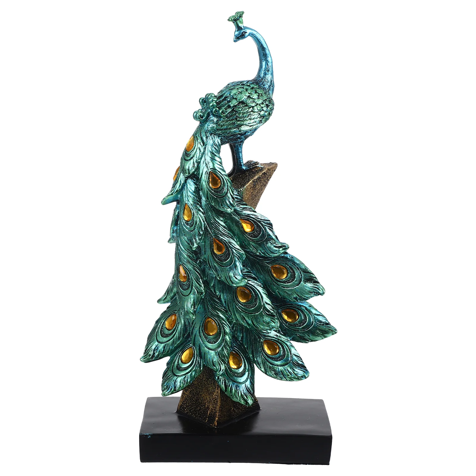 

Peacock Garden Light Ornament Outdoor Decor Craft Yard Pathway Resin Figurine Small