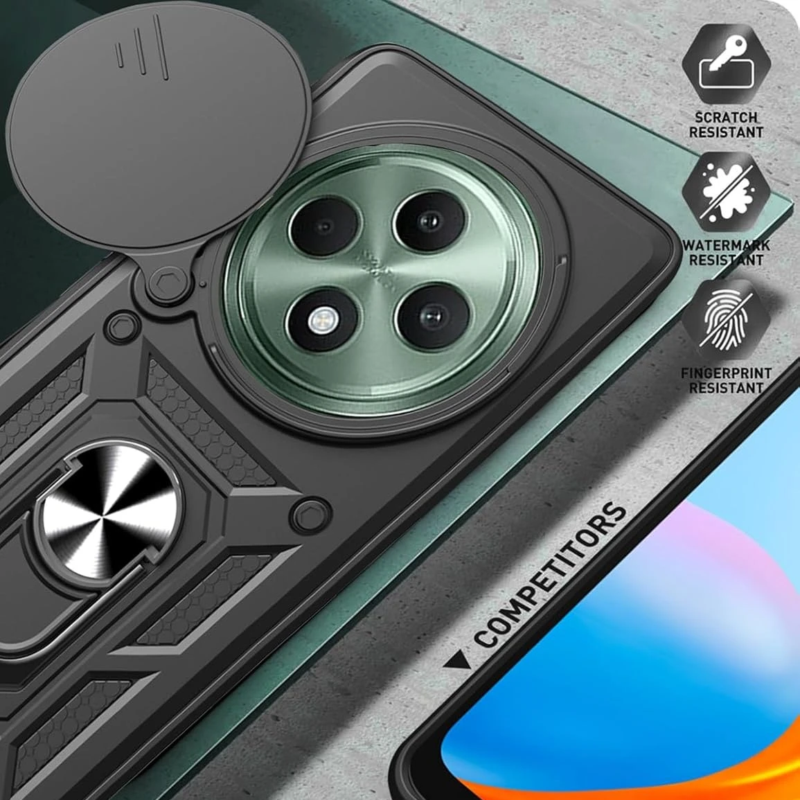 Enhanced Armor Case with Lens Protection and Magnetic Ring Holder