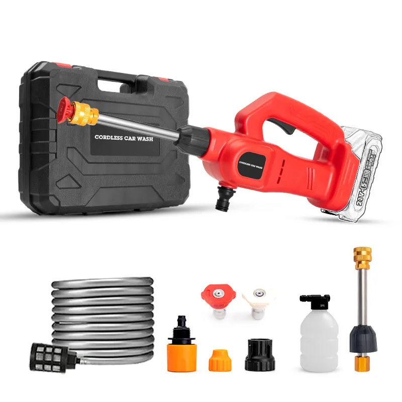 Household Lithium Battery Electric Water Gun Cordless Pressure Washer Power Tools Car Wash Gun