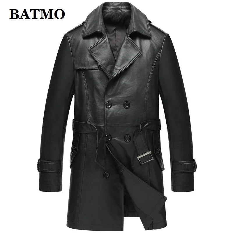 

2024 new arrival 100% natural cow leather jackets men,men's Double Breasted wine red trench coat,8307