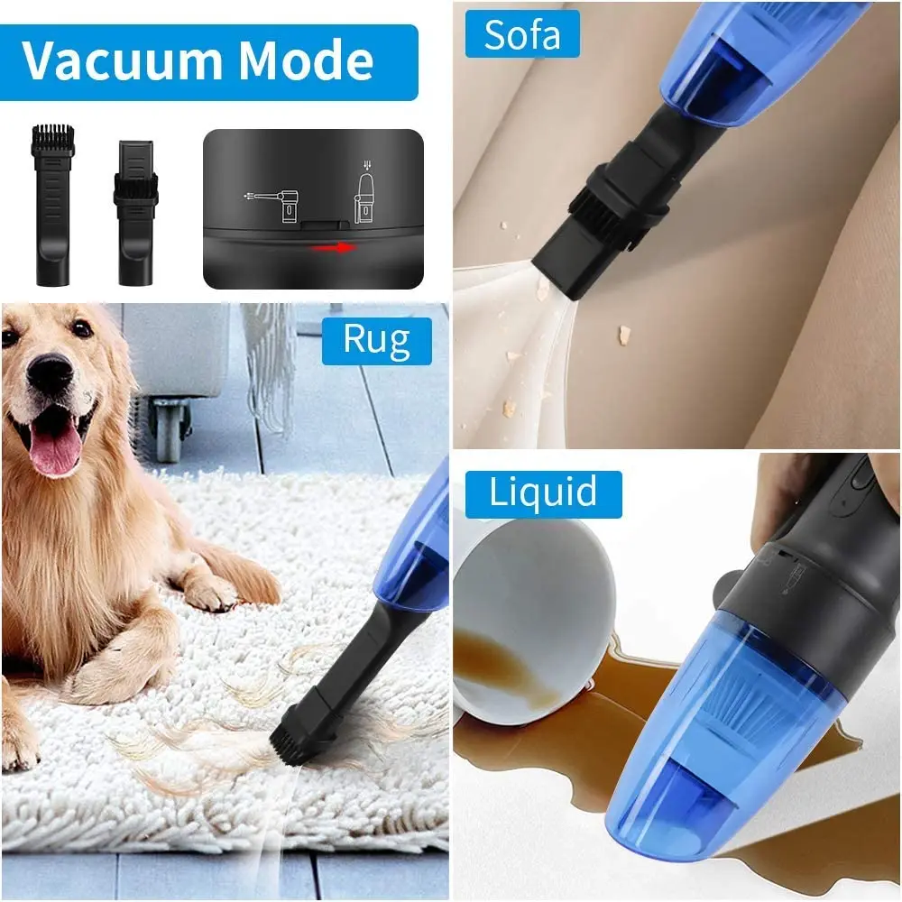 Air Duster, Air Blower & Vacuum 2-in-1, Mini Cordless Vacuum Cleaner for  Computer, Keyboard, Cameras, Fans, Cars, Powerful 60000 RPM, Replaces