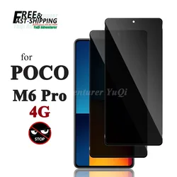 Anti - Spy Screen Protector - Premium Tempered Glass Privacy Shield, Scratch - Resistant, Case - Friendly, High - Durability for 3 pcs (For POCO M6 Pro 4G)