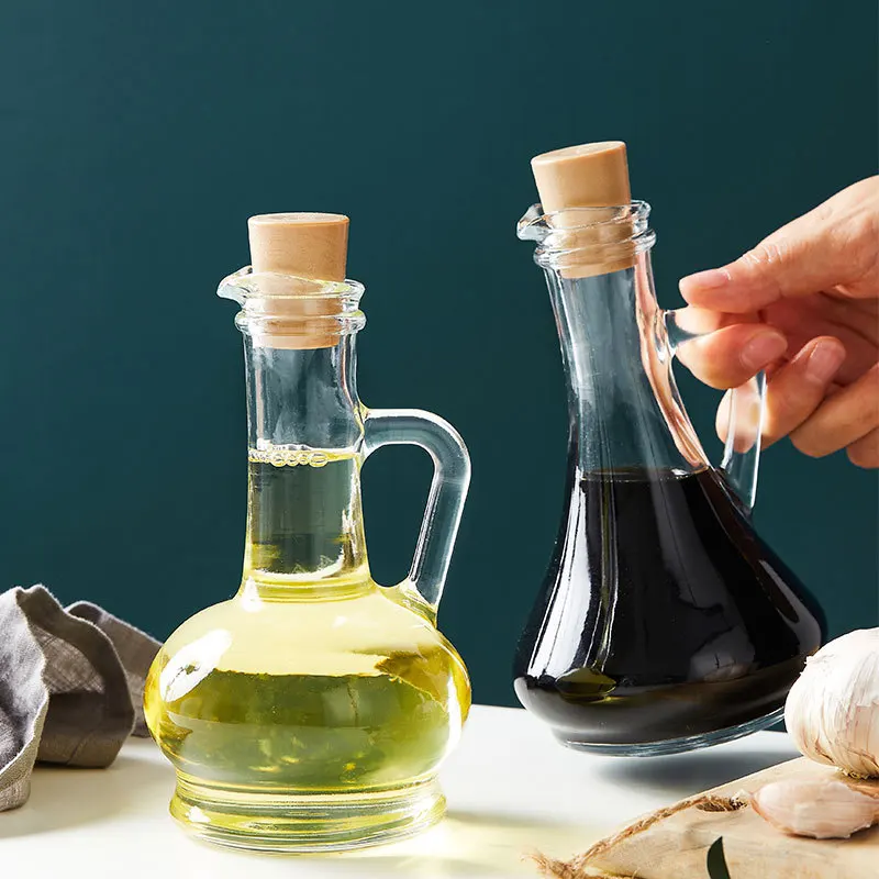 260ml Lead-free Glass Seasoning Bottle Oil Bottle Oil Vinegar Glass Table Decoration Household Kitchen Supplies