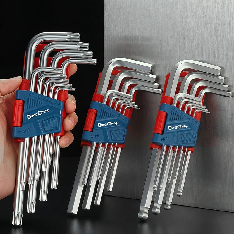 9PCS 육각 렌치 세트 헥사곤 스패너 전문가용 헥스 렌치 토르크 드라이버 자전거 수리 도구 키트 수공구