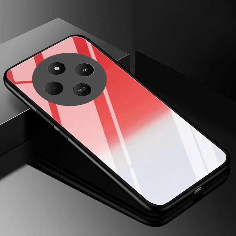 Durable Tempered Glass Phone Case with Hard Back Bumper