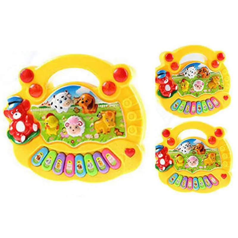 Early Education 1 Year Olds Baby Toy Animal Farm Piano Music Developmental Toys Baby Musical Instrument For Children & Kids Boys 4