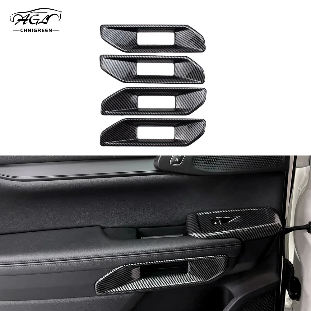 Pour Poignée Intérieure De Porte En Fiber De Carbone Pour Ford Ranger Mazda Bt50 2012-2019 Everest 2015-2019