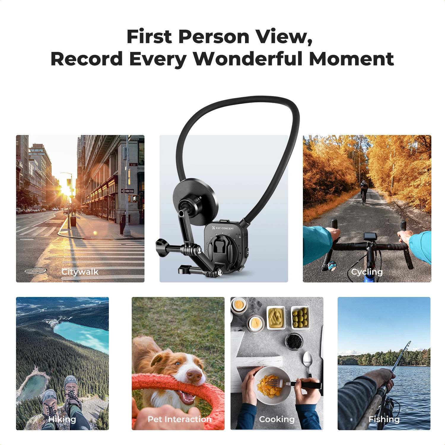 K&F Concept Magnetic Neck Phones Mount for Recording POV/Vlog Video Filming Magnetic Phone Chest Mount for GoPro DJI Neck Holder