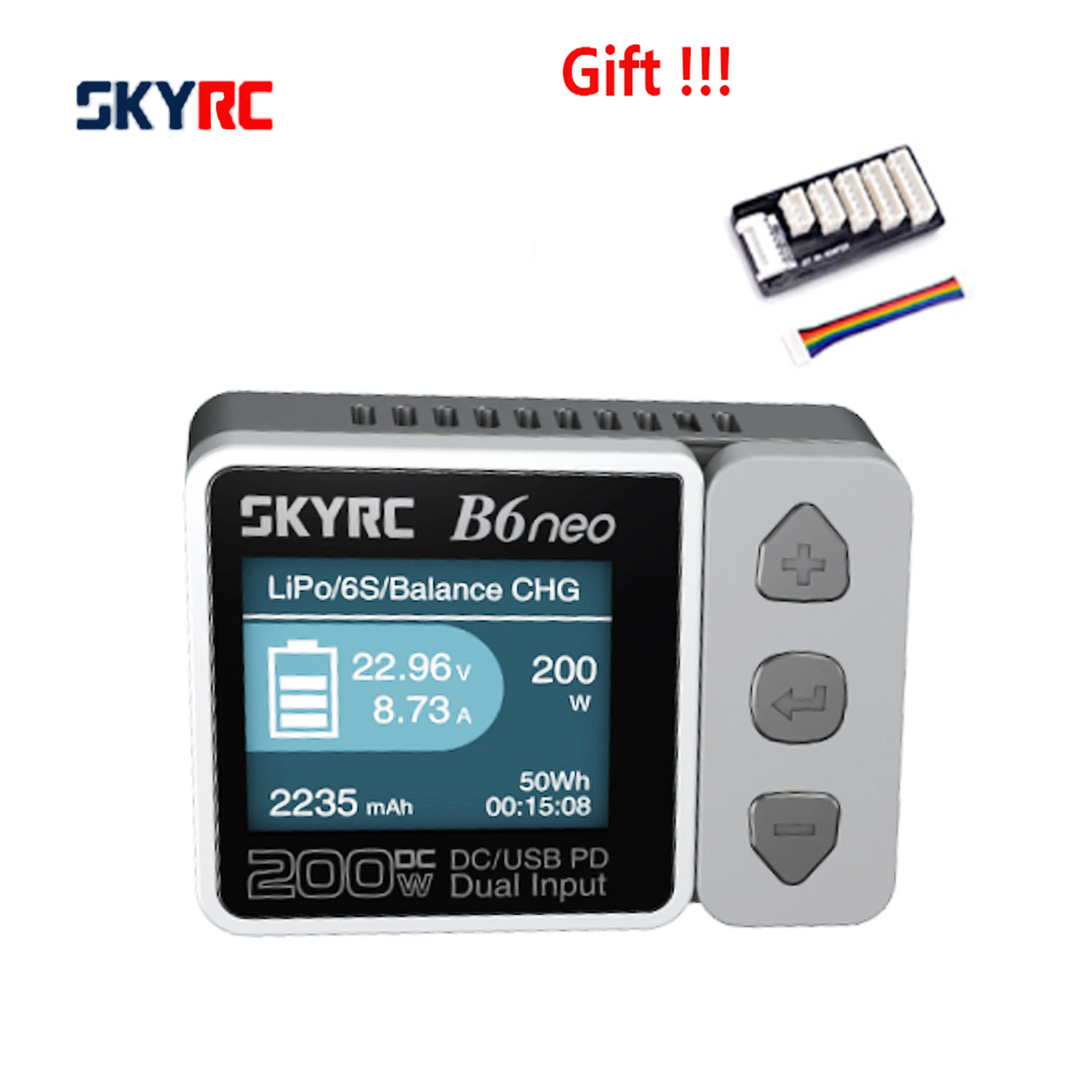 SKYRC B6Neo: Balance Lipo Battery Charger for 1S-6S Lipo/Li-Ion/LiHV, 1-15S  NiMH/NiCd Battery Charger - DC 200W, PD 80W, Smart Battery Charger