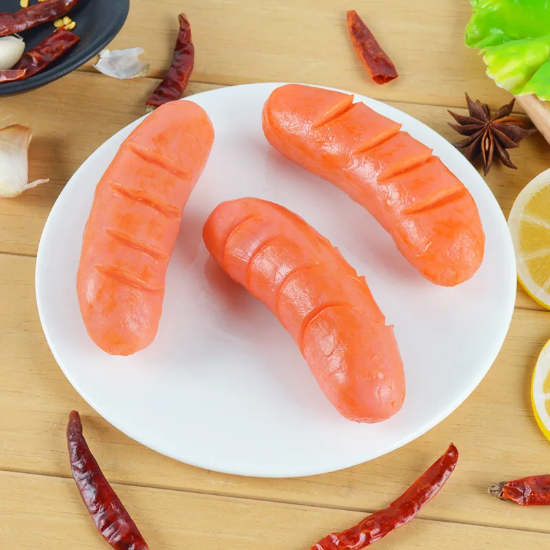 PVC Simulated Food Model Photography Props Key Pendant Ham Sausage |