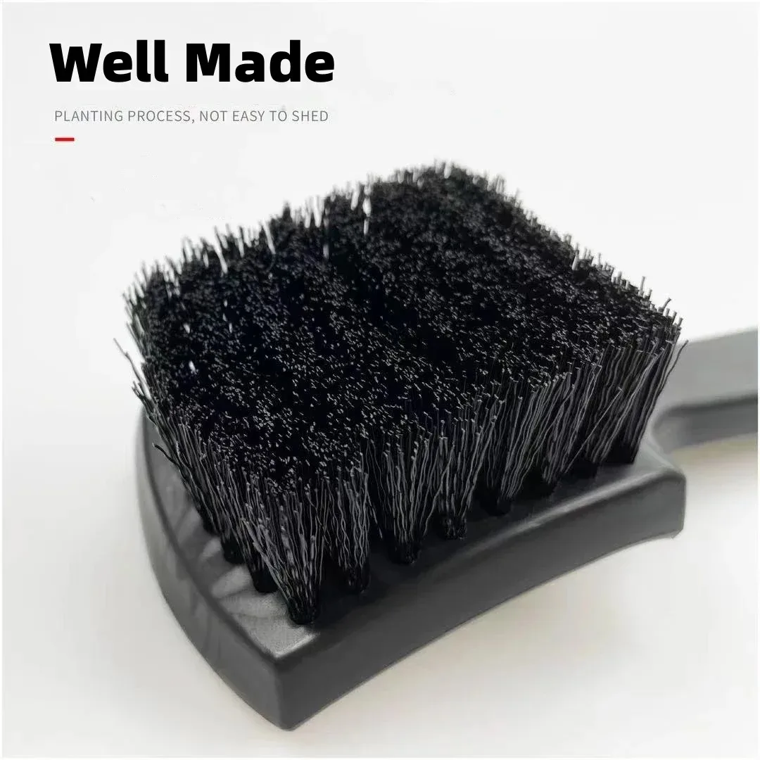 Car Wheel Cleaning Brush Hard Bristle Tire Rim Scrub Brush Auto Detailing Tool For Vehicle Motorcycle Bike