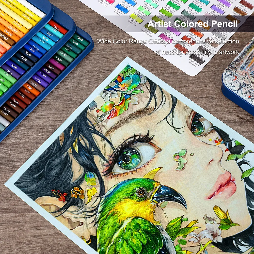 KALOUR 72 Colors Artists Colored Pencils Set, Oil-Based Soft Core, Vibrant Colors for Drawing, Sketching and Coloring 2