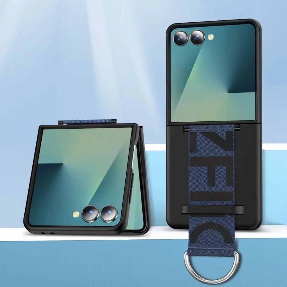 Enhanced Shockproof Wristband Phone Case with Official Strap and Ring, PC Skin-feel Finish