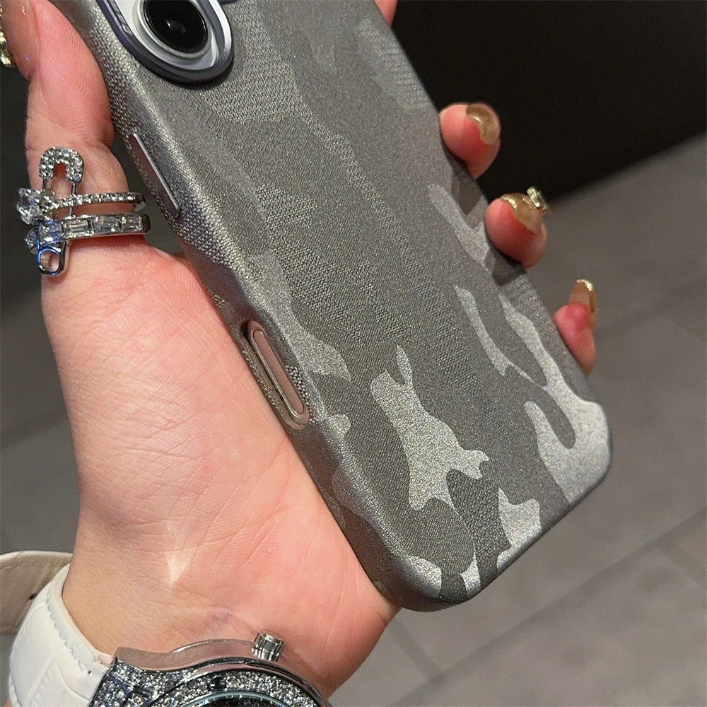 Camouflage Solid Color Bumper Phone Case with MagSafe and Wireless Charging Compatibility