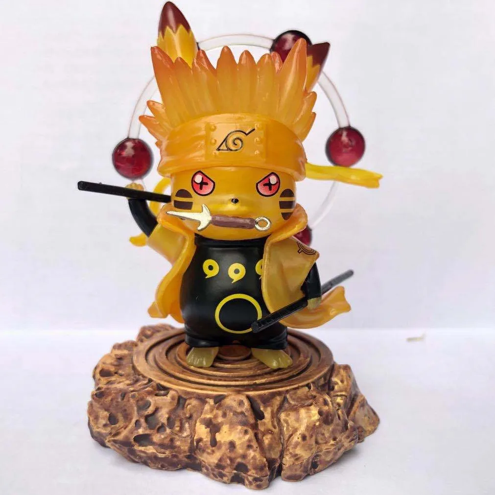 thumbnail image 1 of Figuras de acción de PVC de Anime Naruto Pikachu COS NARUTO, versión mejorada, modelo de estatua de 10 cm, 1 of 5