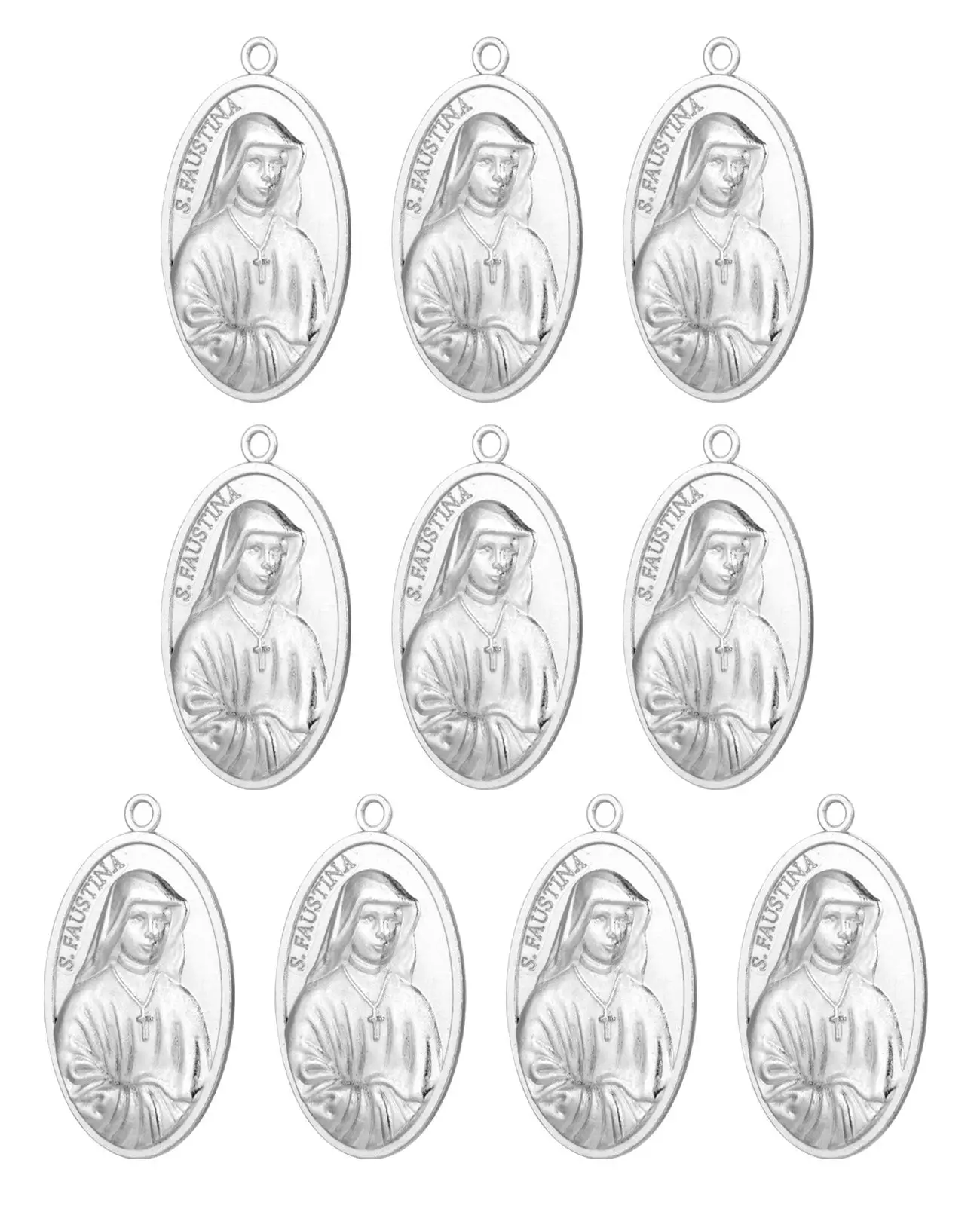 Diyalo 5pcs 2-seitig große religiöse Schwester Maria Faust ina Kowalska göttliche Barmherzig keit Hingabe Medaille Anhänger DIY Halskette Schmuck Teil – Detail 5