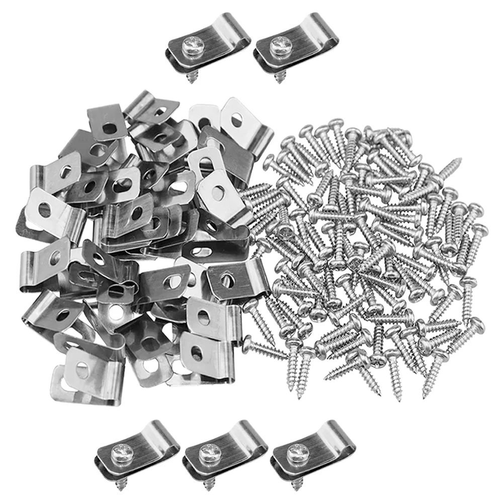 

100Pcs Wire Cage Buckle Clips Aluminum Wire Cage Clips Cattle Sheep Fence Fastener Clips