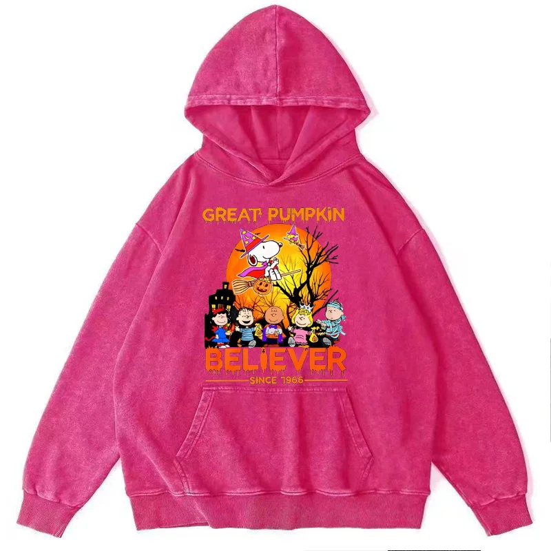 Customed Version Washed Y2K Hoodies For Men, Great Pumpkin Graphic Printed Loose Hoodies, Long Sleeve Hooded Sweatshirts Unisex 