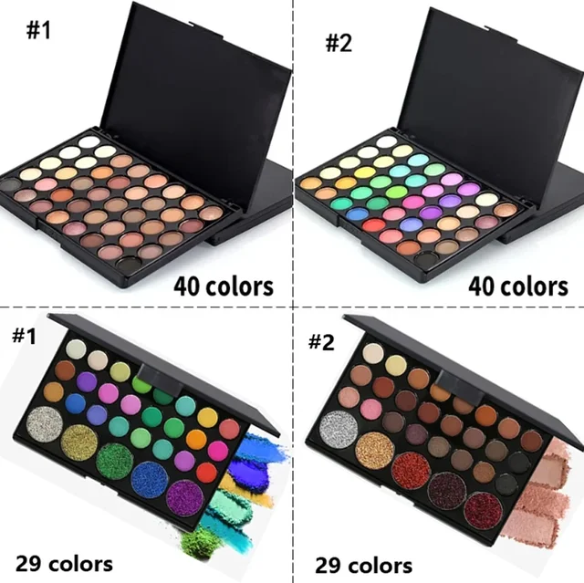 15/29/40 Color Makeup Long Wear Eyeshadow Palette Cosmetic Make Up Waterproof Nude Pearl Matte Glitter Shimmer Eye Shadow Plate