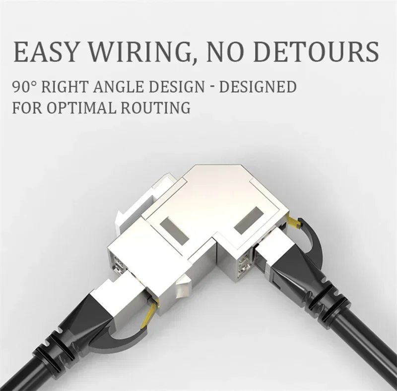 Cat 6A RJ45 커플러 90도 각도 차폐 RJ 45 암 분배기 키스톤 잭 어댑터 빈 패널 페이스 플레이트 월 플레이트