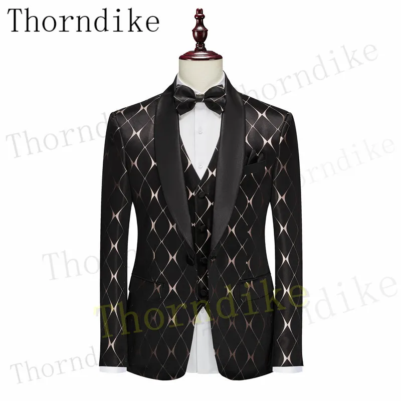 Thorndike 2022 Men's Suit Fashion Formal Business Slim Fit 3-Pieces Blazers  Men's Tuxedo Wedding Men Suits Groom Suit 2