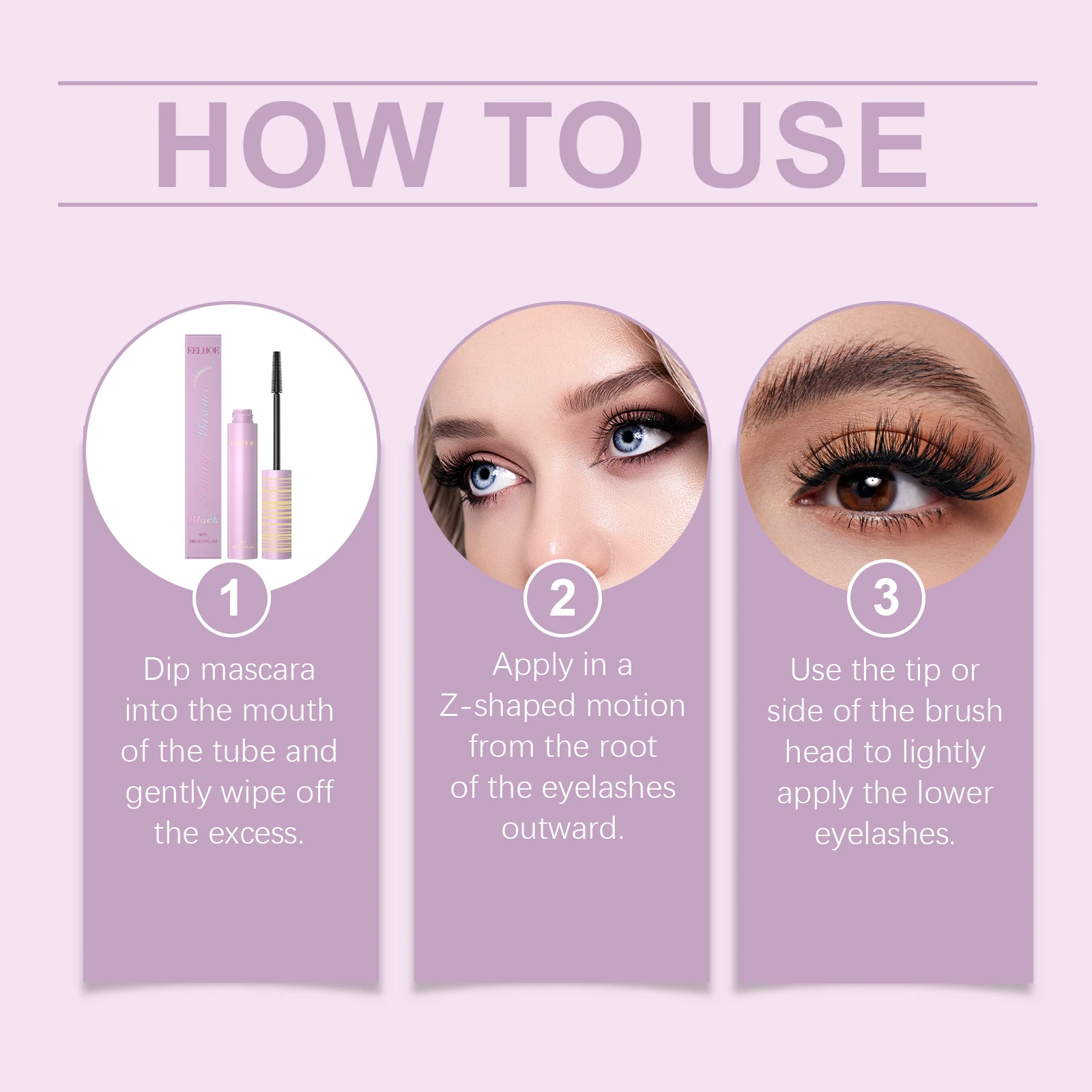 Black Mascara Smudge Proof Long Lasting Lash Volumizing Makeup_voghion.com