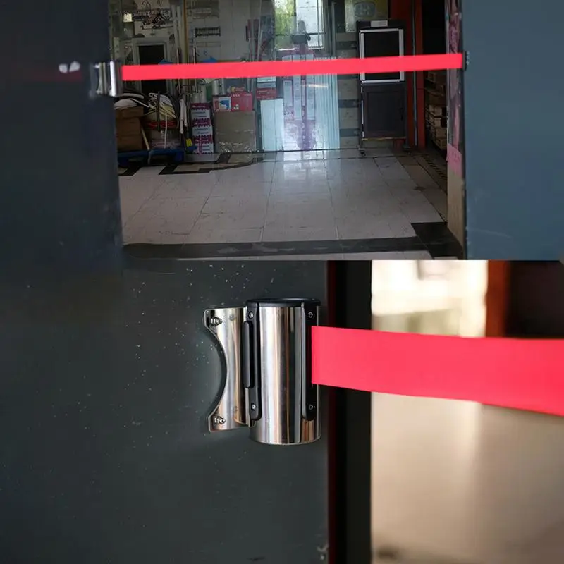 Retractable Belt Barrier Magnetic Safety Belt Retractable Barrier Wall Mounted Stainless Steel Case Safety Barriers