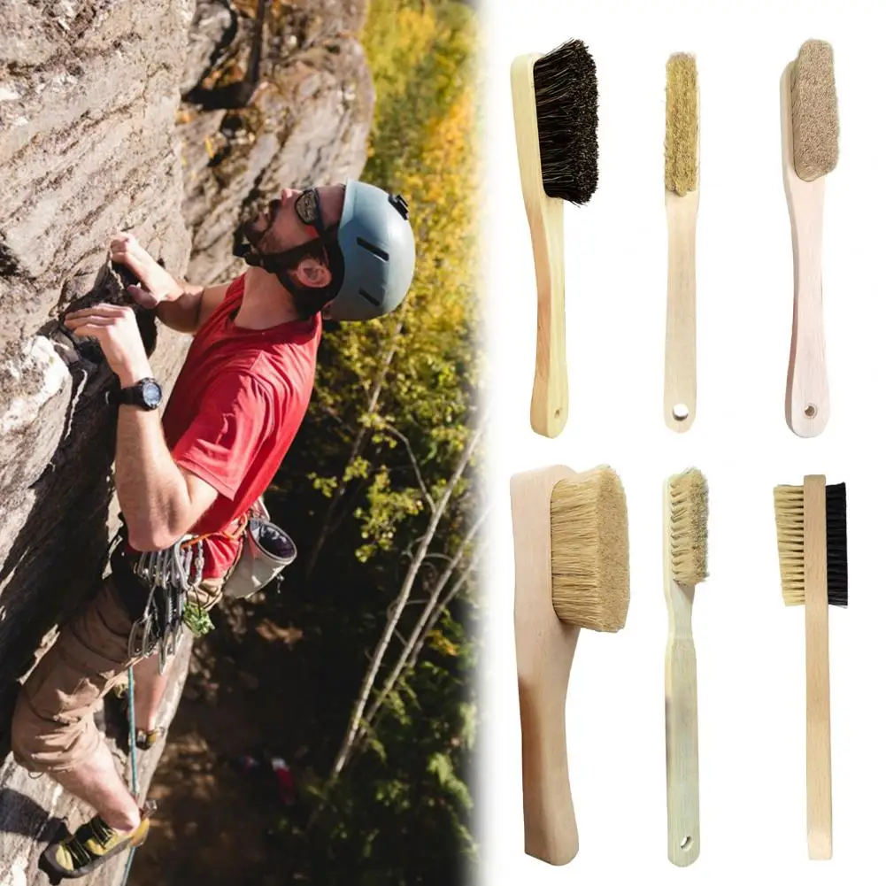2-In-1 Rock Climbing Brush Soft Bristle Bouldering Brush Beech Wood Handle Callus Remover Boar Hair Rock Climbing rock climbing brush