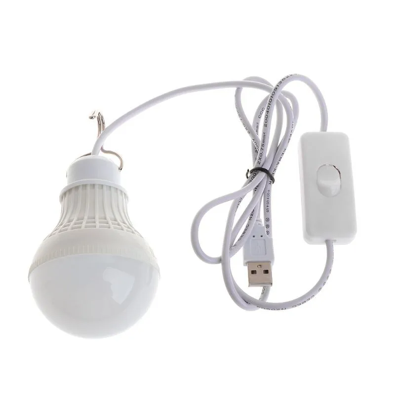 USB Rechargeable Outdoor Emergency Light Bulb 5V 3W Portable Tent Hanging Night Lamp Patio BBQ Camping Hiking Light