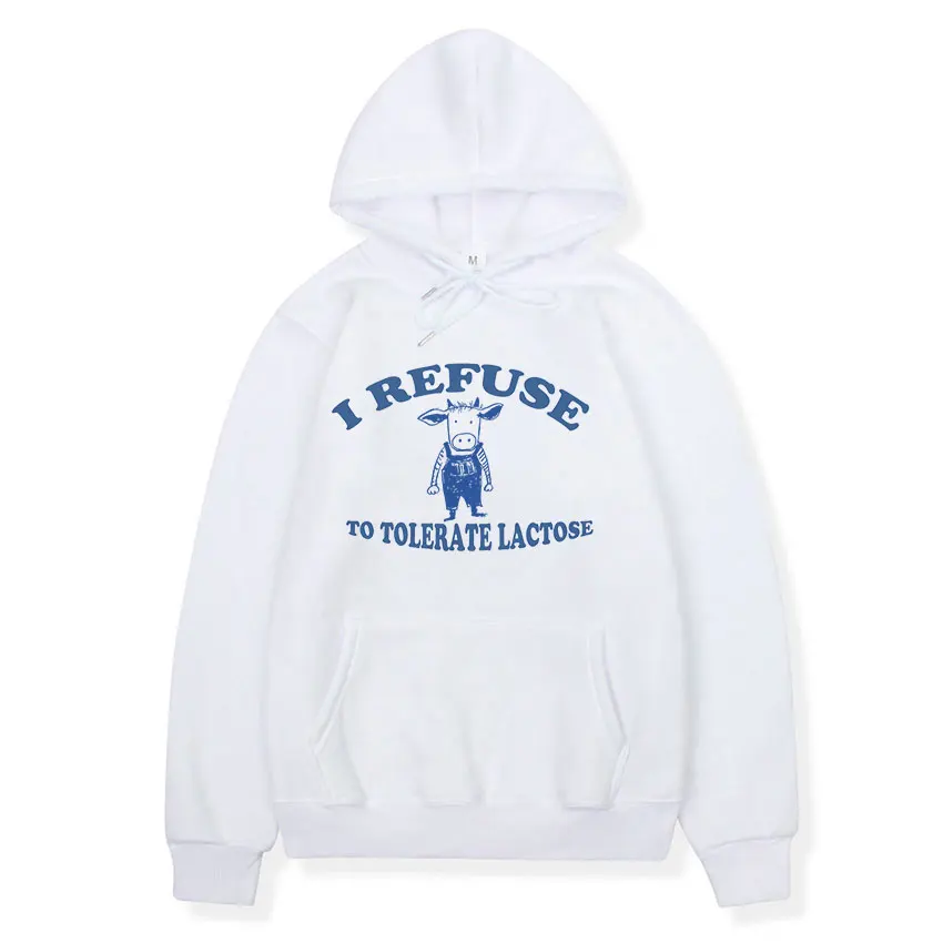 Мужская и Женская толстовка с длинным рукавом и надписью «I отказываюсь терпеть лактозу»