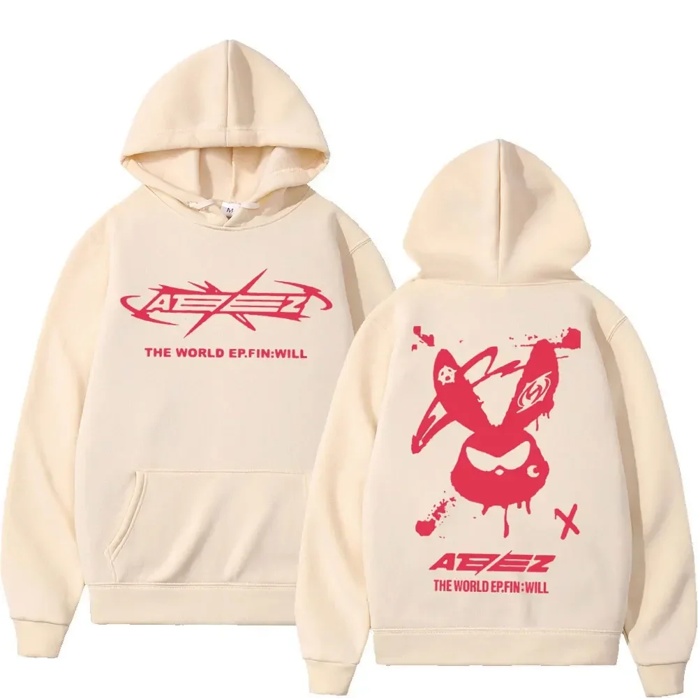 Men's and women's fleece hooded sweatshirts, printed sweaters from the World EP Fin Will Tour, hip-hop, KPOP, urban fashion